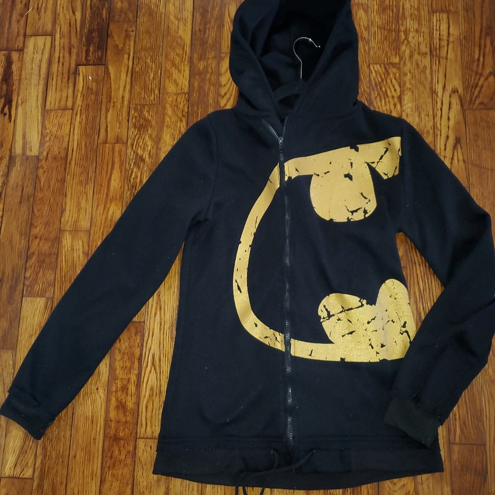 Black, Batman, zip up hoodie. (M)